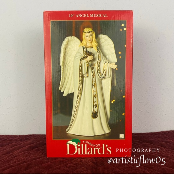 NEW! Vintage! Rare! Dillard's Trimmings Musical Angel Figurine Plays Noel (HG7) - Picture 6 of 7